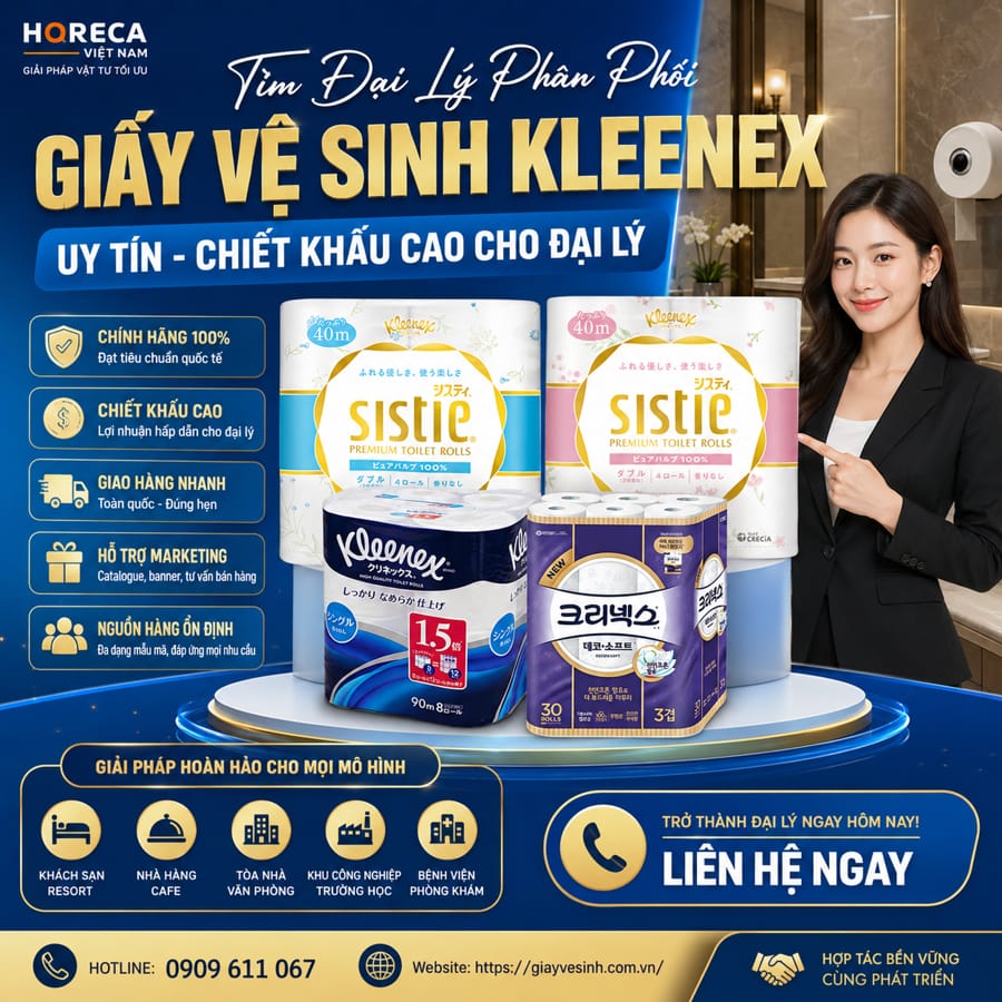 Đại lý phân phối giấy vệ sinh kleenex uy tín giá sỉ tốt nhất tại Horeca Việt Nam