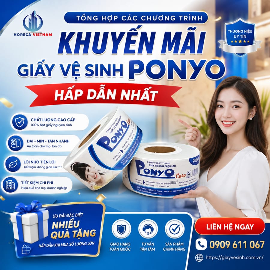 Tổng hợp các chương trình khuyến mãi giấy vệ sinh ponyo tại Horeca Việt Nam