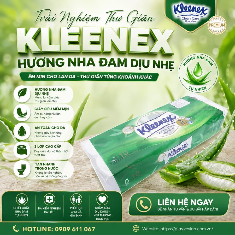 Cung cấp giấy vệ sinh kleenex hương nha đam uy tín giá tốt nhất tại Horeca Việt Nam