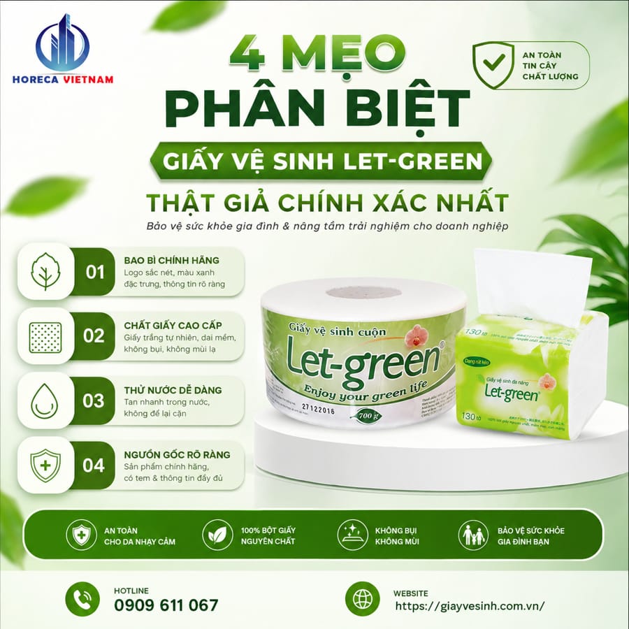 4 mẹo phân biệt giấy vệ sinh Let-green thật giả chính xác nhất