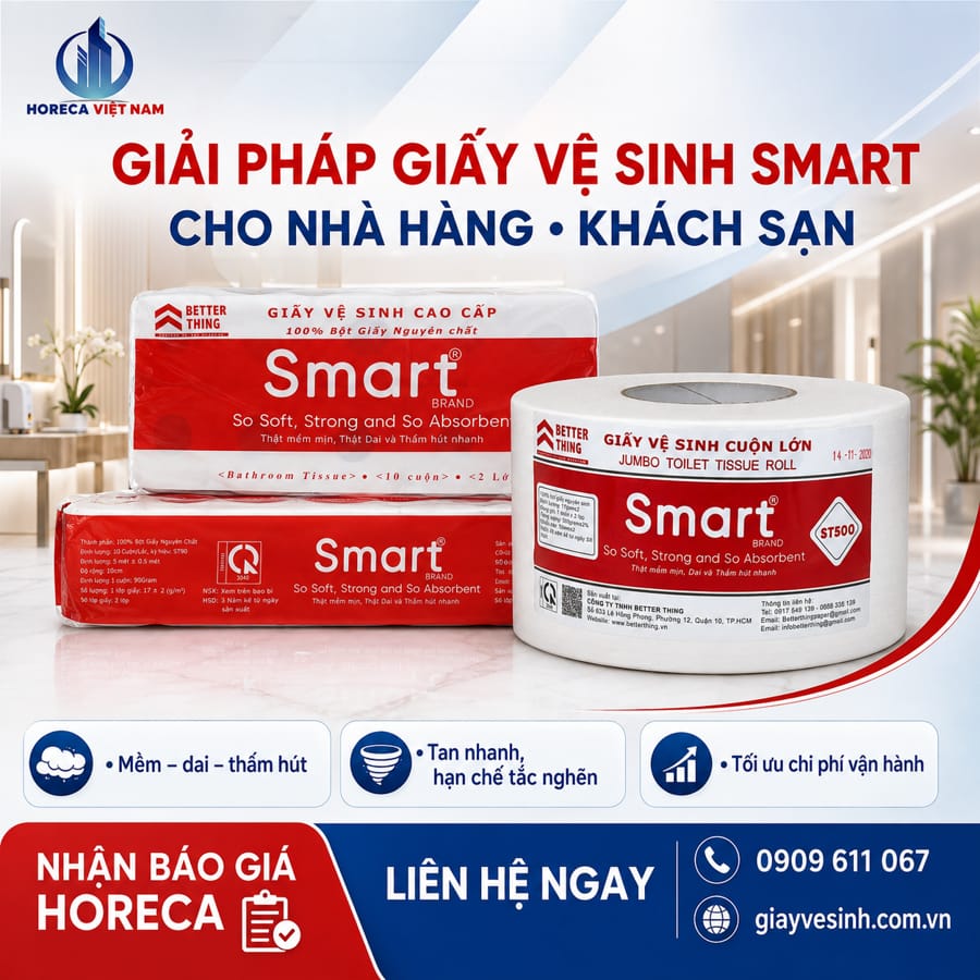 Cung cấp giấy vệ sinh smart cho nhà hàng khách sạn tốt nhất tại Horeca Việt Nam
