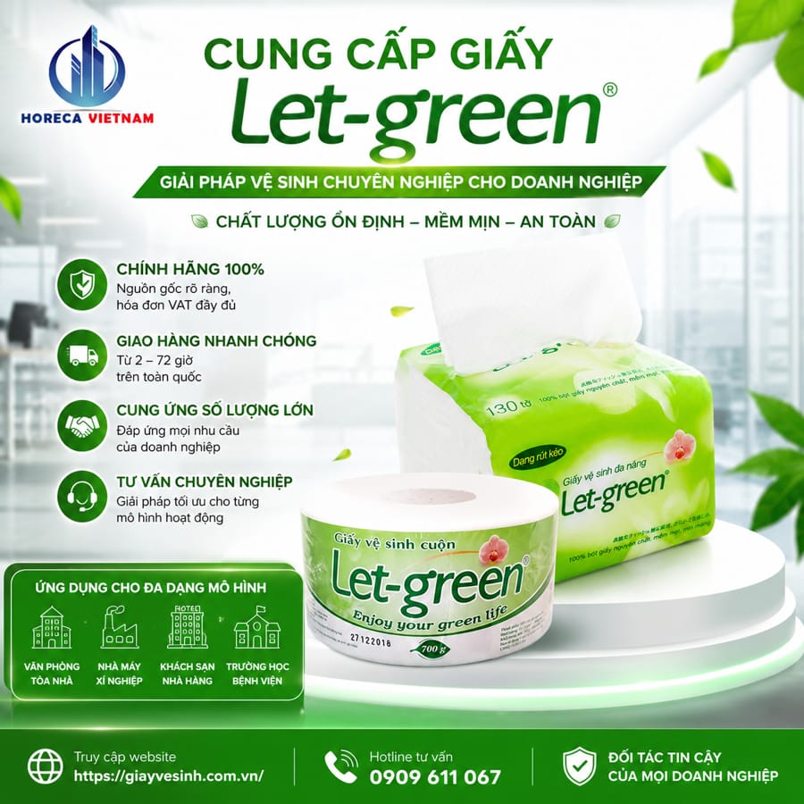 Horeca Việt Nam đơn vị cung cấp giấy Let-green cho công ty uy tín