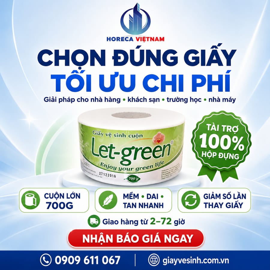 Giải pháp giấy vệ sinh Let-green không lõi uy tín giá tốt tại Horeca Việt Nam