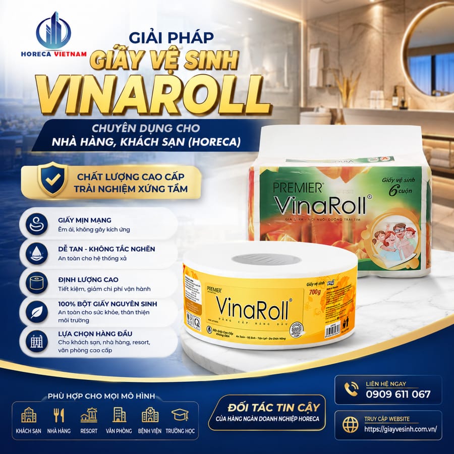 Giải pháp giấy vệ sinh vinaroll cho khách sạn uy tín giá tốt nhất tại Horeca Việt Nam