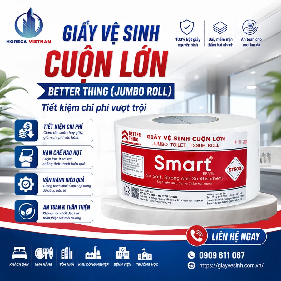 Cung cấp giấy vệ sinh cuộn lớn better thing uy tín giá tốt nhất tại Horeca Việt Nam