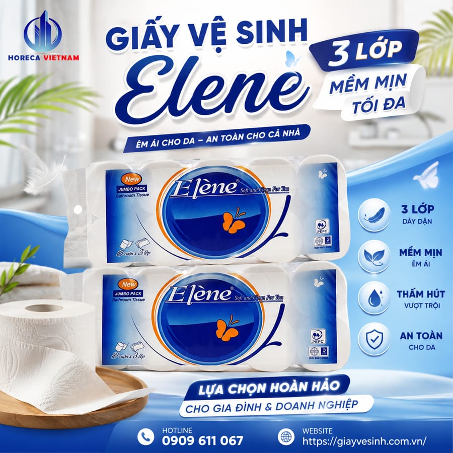 Đặc điểm chất lượng giấy vệ sinh elena 3 lớp và trải nghiệm mềm mịn tối đa