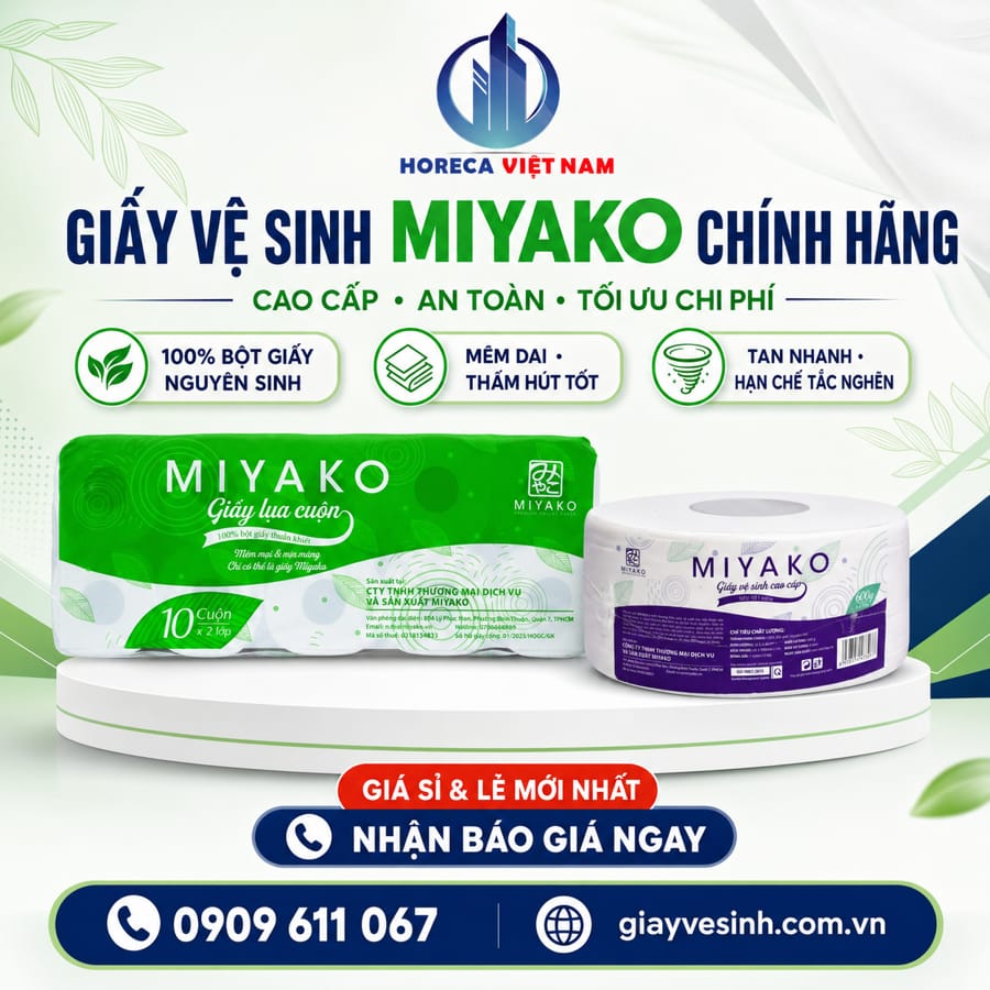 Horeca Việt Nam cung cấp giấy vệ sinh miyako tốt nhất