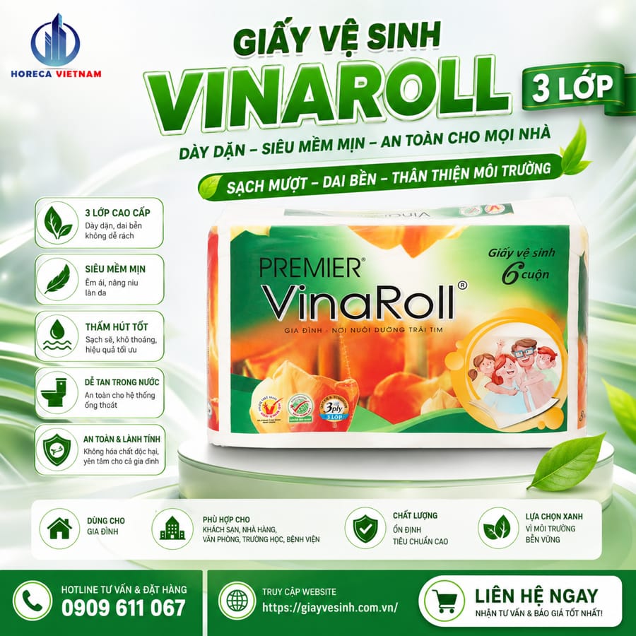 Cung cấp giấy vệ sinh vinaroll 3 lớp uy tín tại Horeca Việt Nam