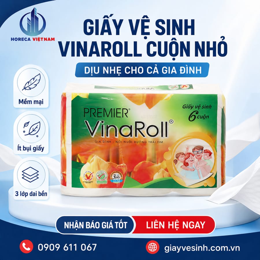 Cung cấp giấy vệ sinh vinaroll cuộn nhỏ cho hộ gia đình uy tín tại Horeca Việt Nam