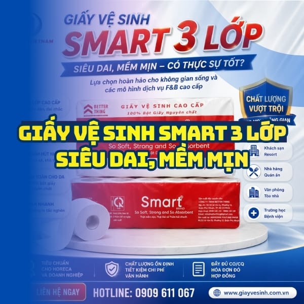 Horeca Việt Nam cung cấp giấy vệ sinh smart 3 lớp giá sỉ tốt nhất giao hàng nhanh