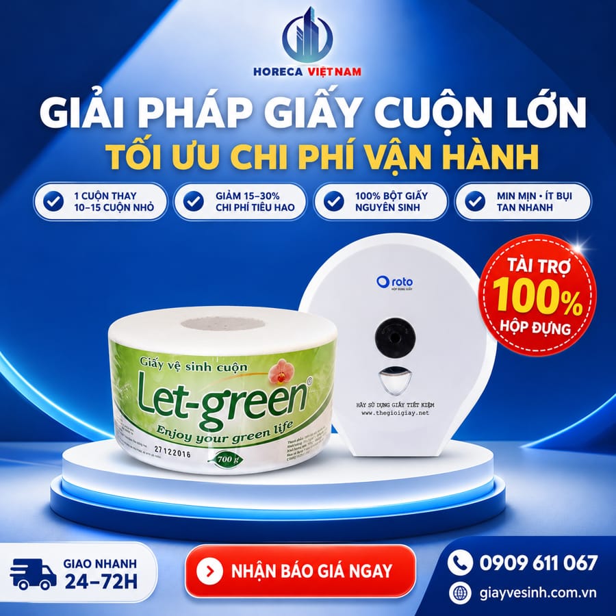 Horeca Việt Nam đại lý giấy vệ sinh Let-green TPHCM tốt nhất