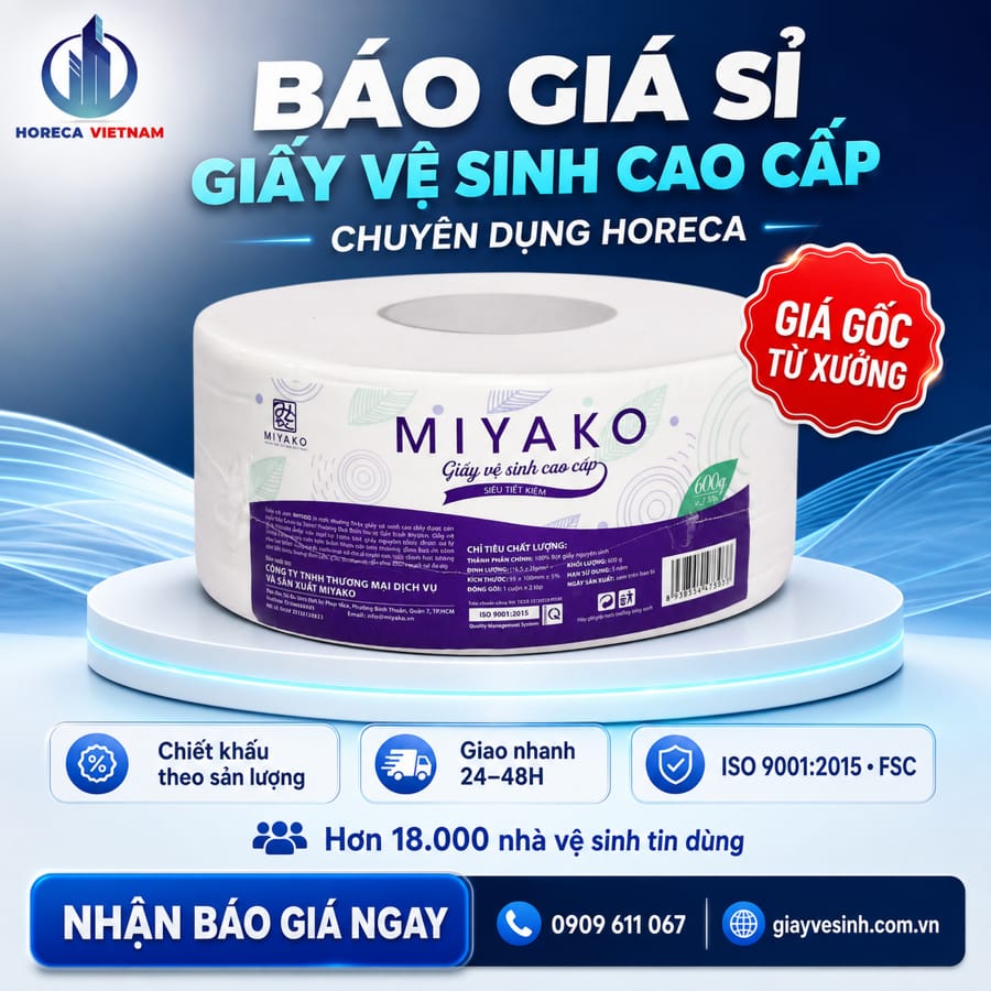 Horeca Việt Nam đại lý phân phối giấy vệ sinh cao cấp miyako tốt nhất
