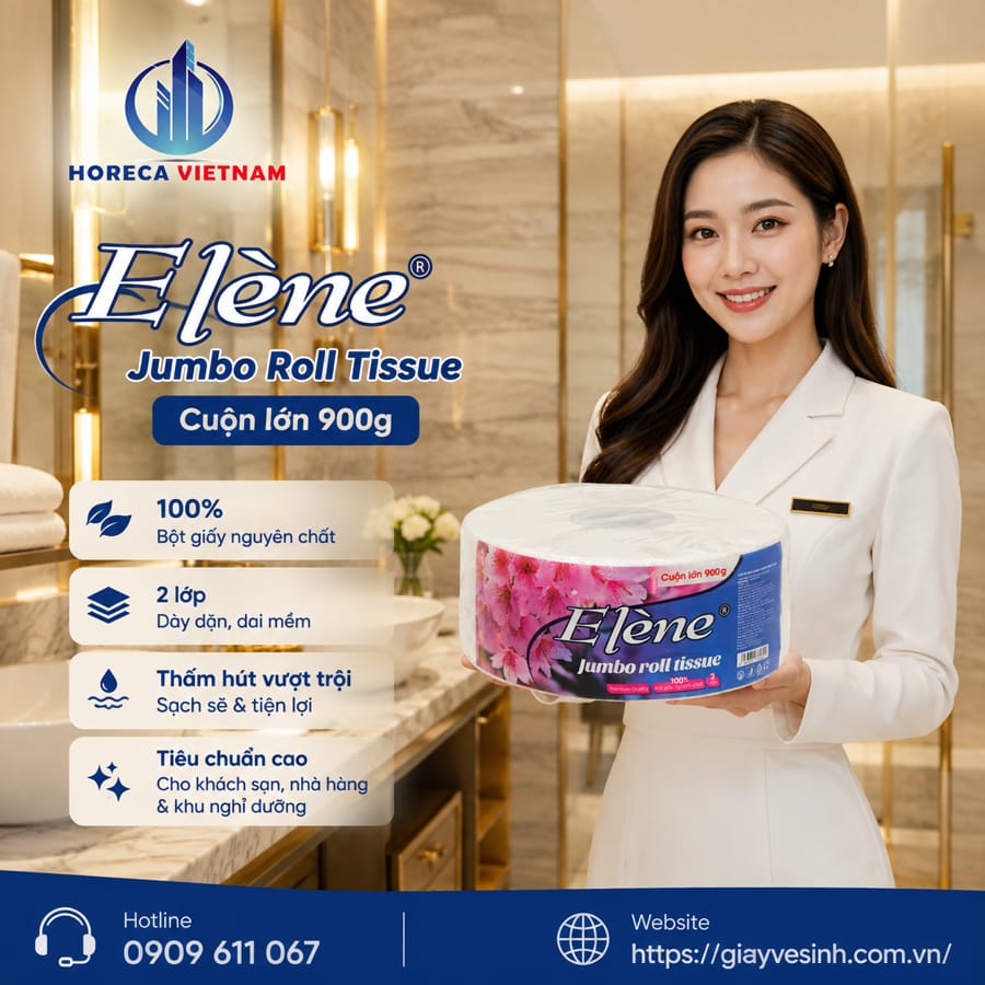 Horeca Việt Nam địa chỉ mua giấy vệ sinh cuộn lớn elena chính hãng giá tốt nhất