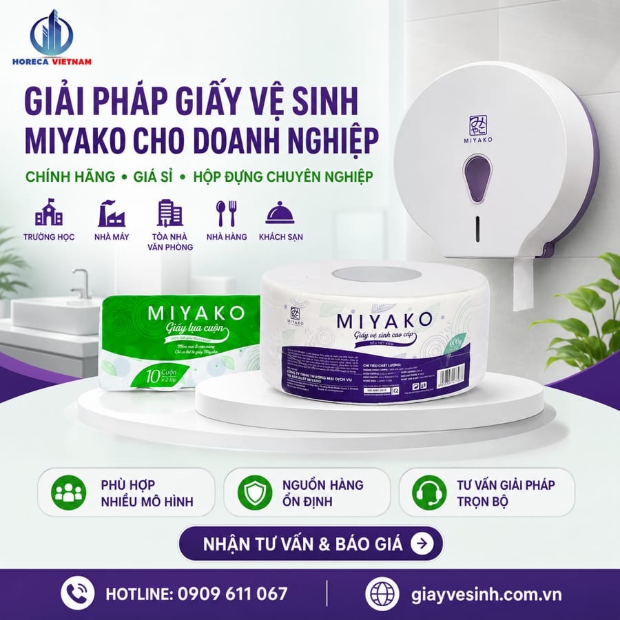 Horeca Việt Nam địa chỉ mua giấy vệ sinh miyako chính hãng
