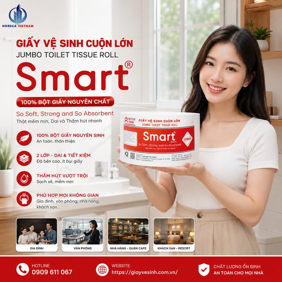 Horeca Việt Nam địa chỉ phân phối giấy vệ sinh smart chính hãng giá tốt nhất