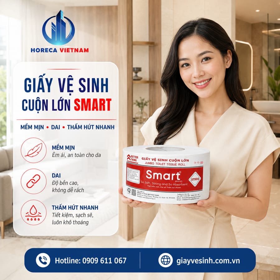 Horeca Việt Nam nhà phân phối giấy vệ sinh cuộn lớn better thing chính hãng tốt nhất