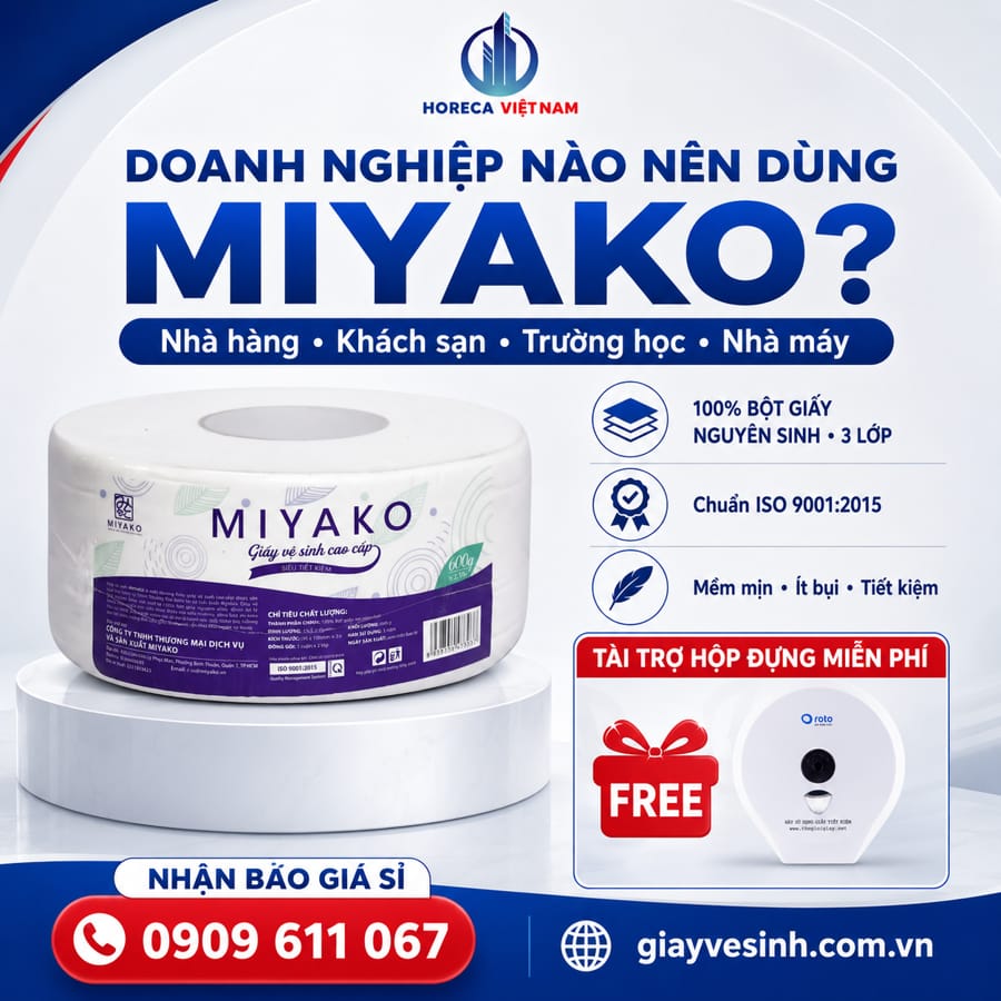 Horeca Việt Nam nhà phân phối giấy vệ sinh miyako chính hãng giá sỉ tốt nhất