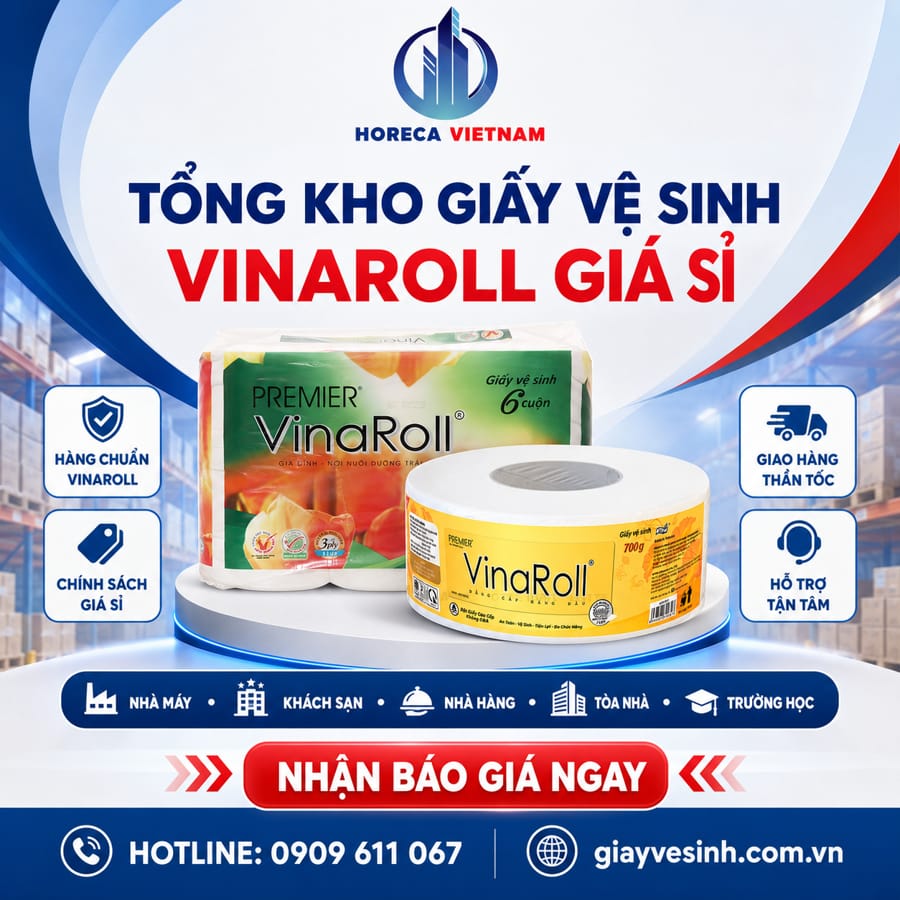 Horeca Việt Nam tổng kho giấy vệ sinh vinaroll giá sỉ tốt nhất