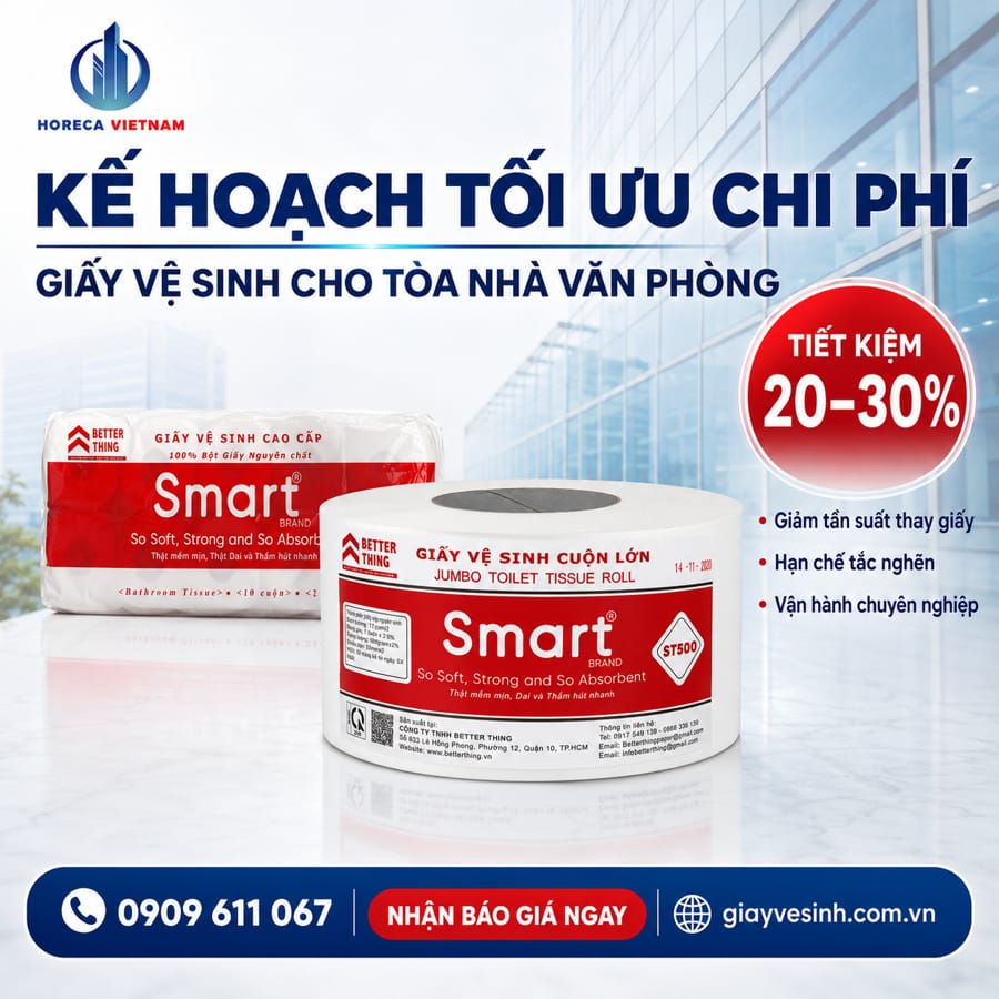 Kế hoạch tối ưu chi phí giấy vệ sinh doanh nghiệp tại Horeca Việt Nam