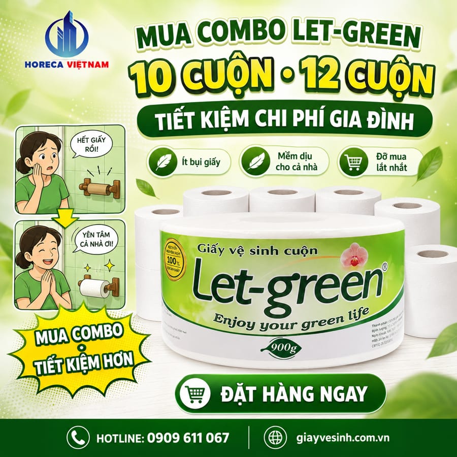 Mua combo giấy vệ sinh Let-green gia đình giá tốt tại Horeca Việt Nam