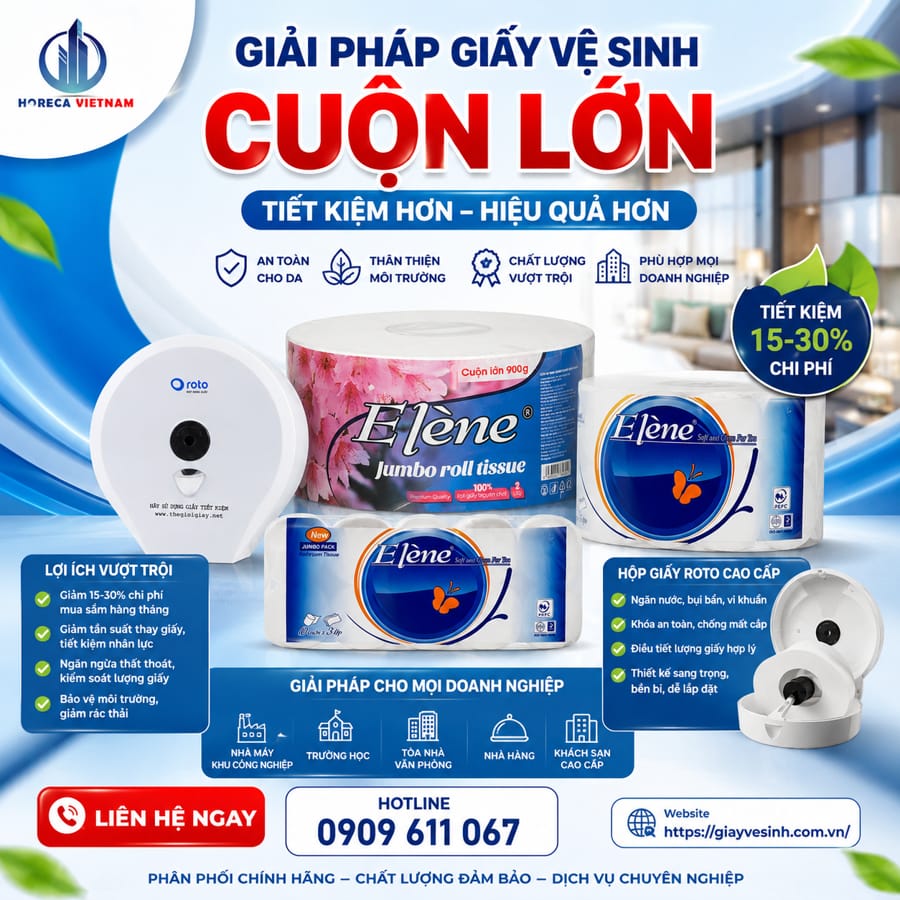 Mua giấy vệ sinh cuộn lớn elena chính hãng giá sỉ tốt nhất tại Horeca Việt Nam