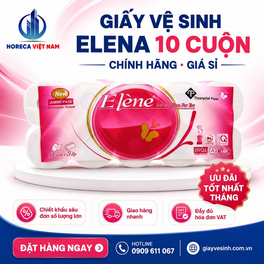 Mua giấy vệ sinh elena 10 cuộn chính hãng giá sỉ tốt nhất tại Horeca Việt Nam