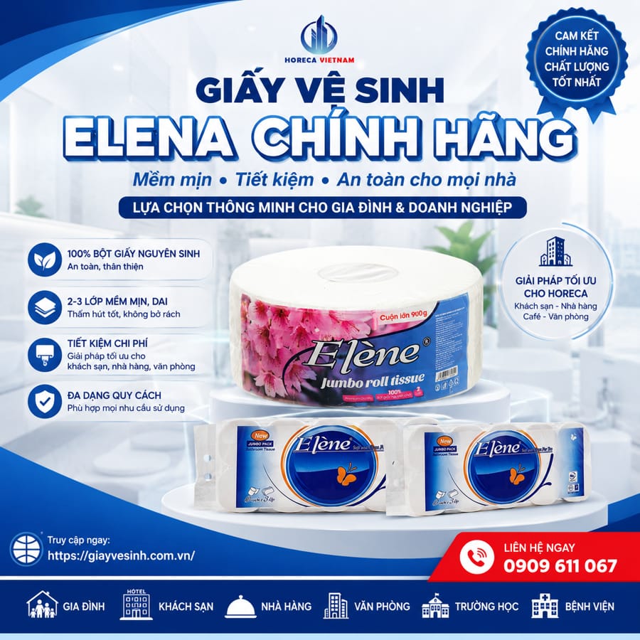 Mua giấy vệ sinh elena ở đâu chính hãng uy tín cam kết chất lượng tốt nhất?