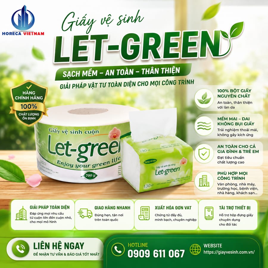 Mua giấy vệ sinh let green chính hãng giá sỉ tốt nhất tại Horeca Việt Nam