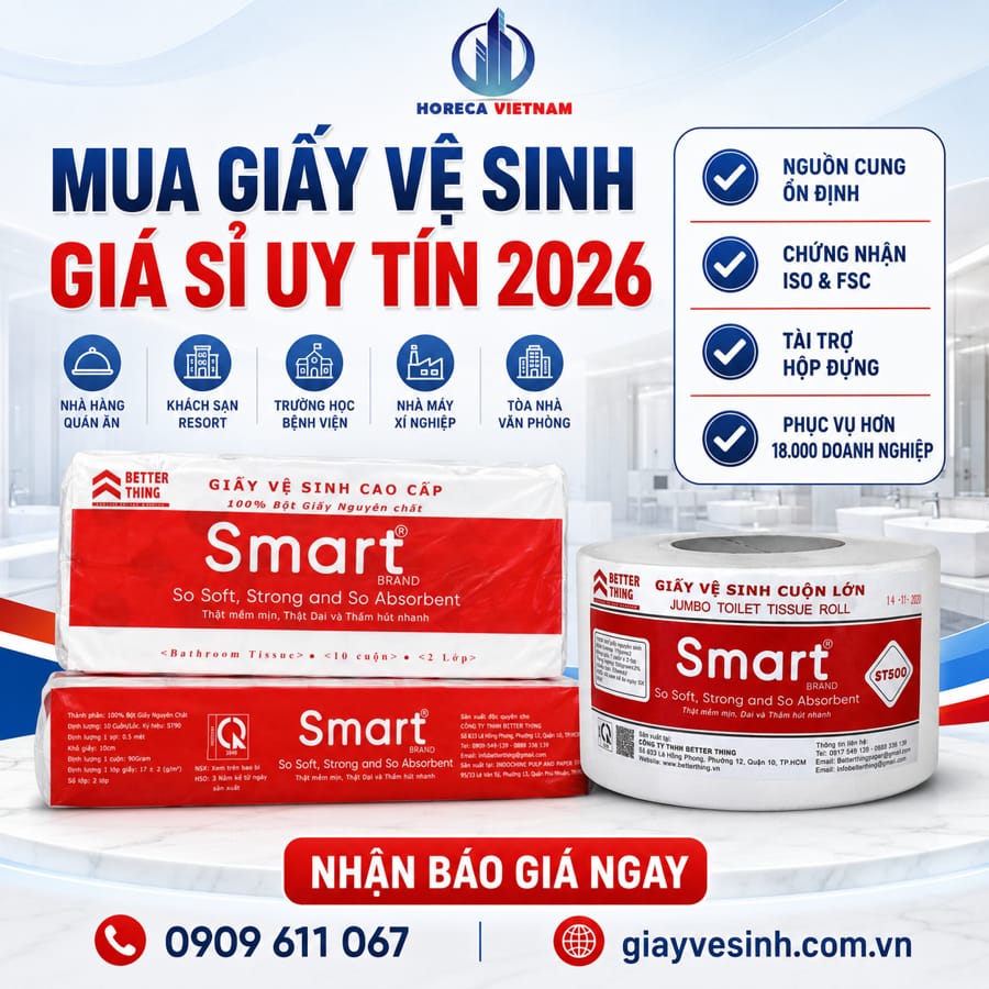 Mua giấy vệ sinh smart cho nhà hàng khách sạn giá sỉ uy tín tại Horeca Việt Nam