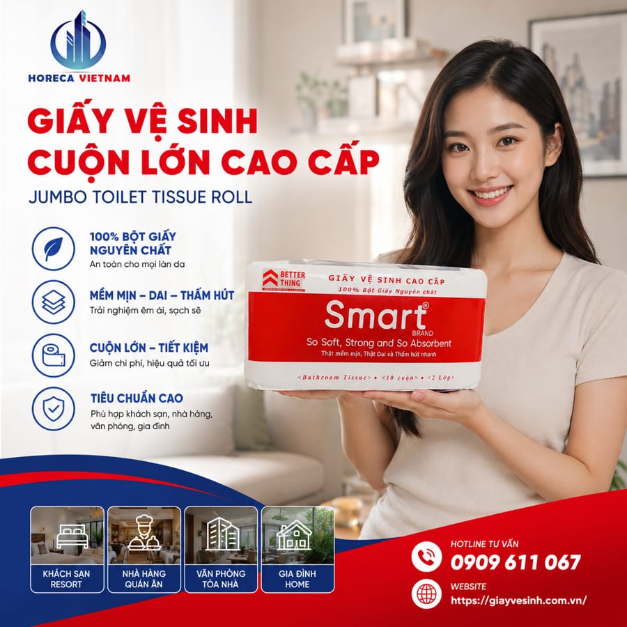 Mua giấy vệ sinh smart cuộn lớn cao cấp giá tốt nhất tại Horeca Việt Nam