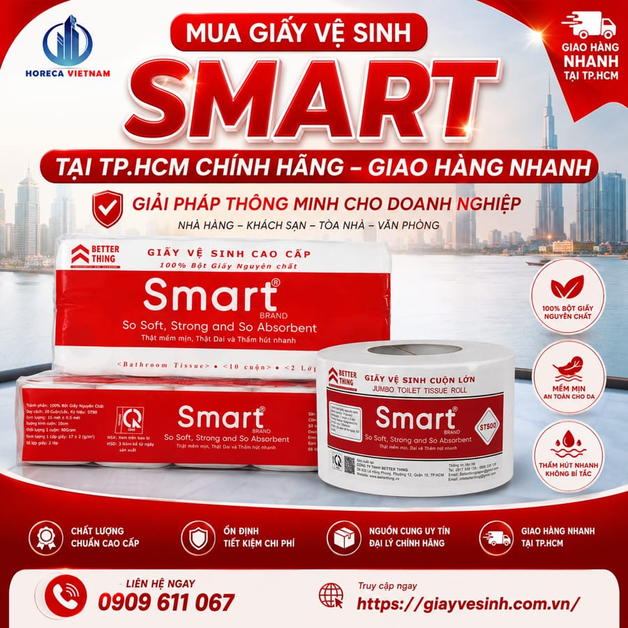 Mua giấy vệ sinh smart TPHCM chính hãng giao hàng nhanh tại Horeca Việt Nam