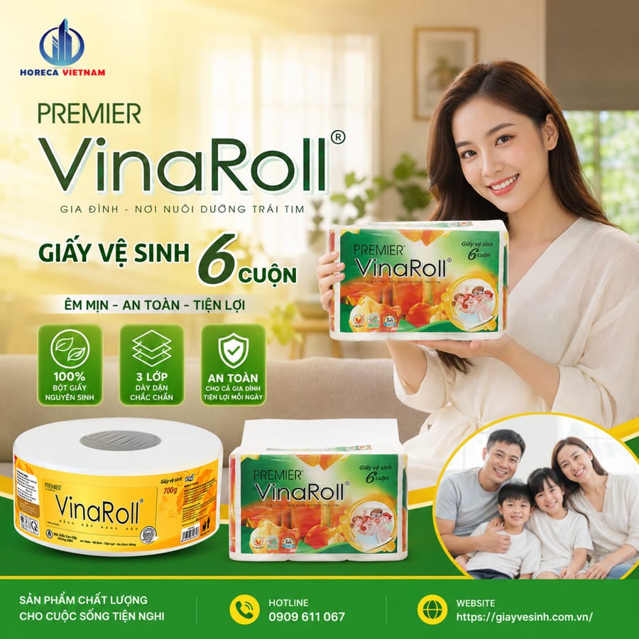 Mua giấy vệ sinh vinaroll lõi to và lõi nhỏ uy tín giá tốt tại Horeca Việt Nam