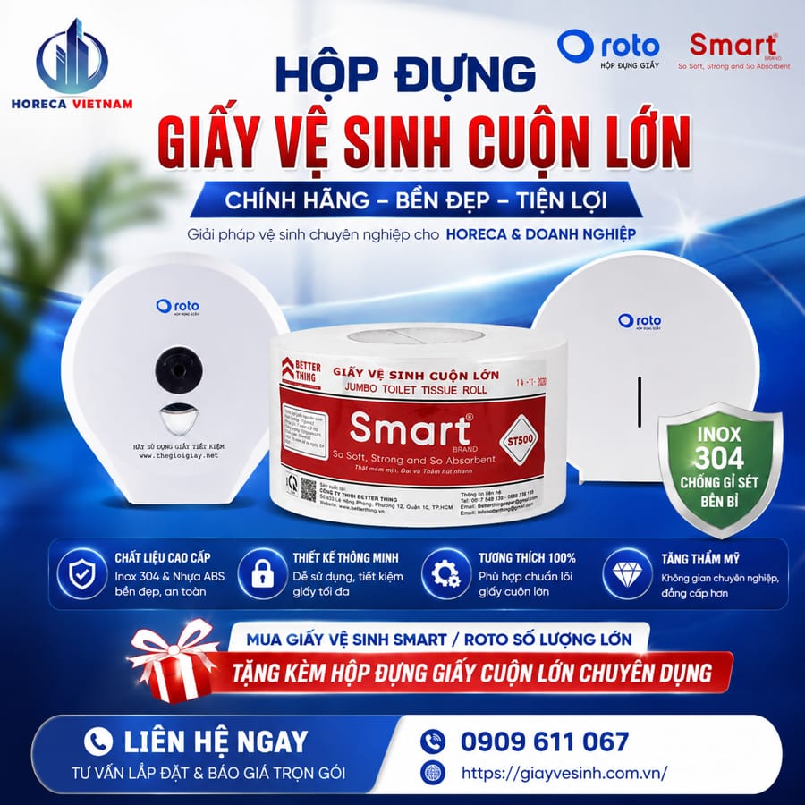 Mua hộp đựng giấy vệ sinh cuộn lớn smart chính hãng tốt nhất tại Horeca Việt Nam