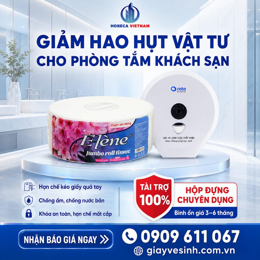 Mua sỉ giấy vệ sinh elena cho khách sạn uy tín giá sỉ tốt nhất tại Horeca Việt Nam