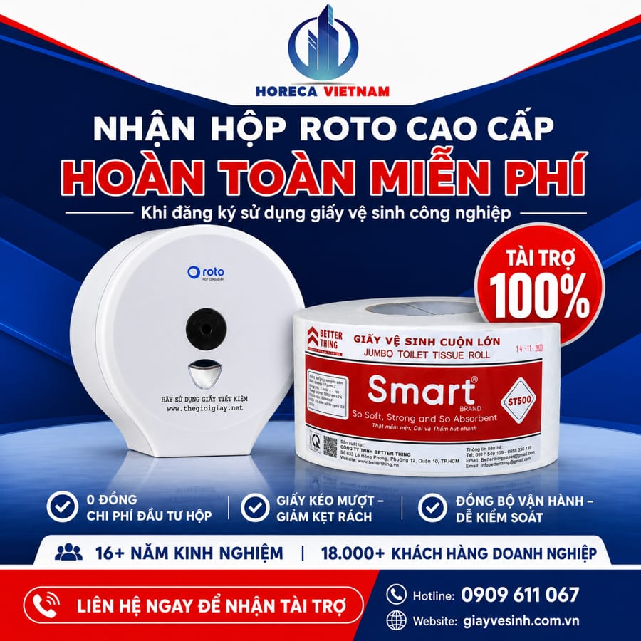 Nhận hộp đựng giấy vệ sinh Roto cao cấp hoàn toàn miễn phí tại Horeca Việt Nam
