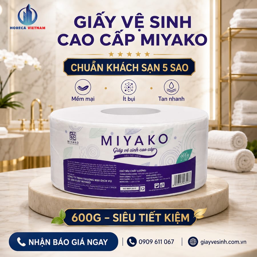 Các dòng giấy vệ sinh cao cấp miyako chuyên dụng cho khách sạn 5 sao tốt nhất