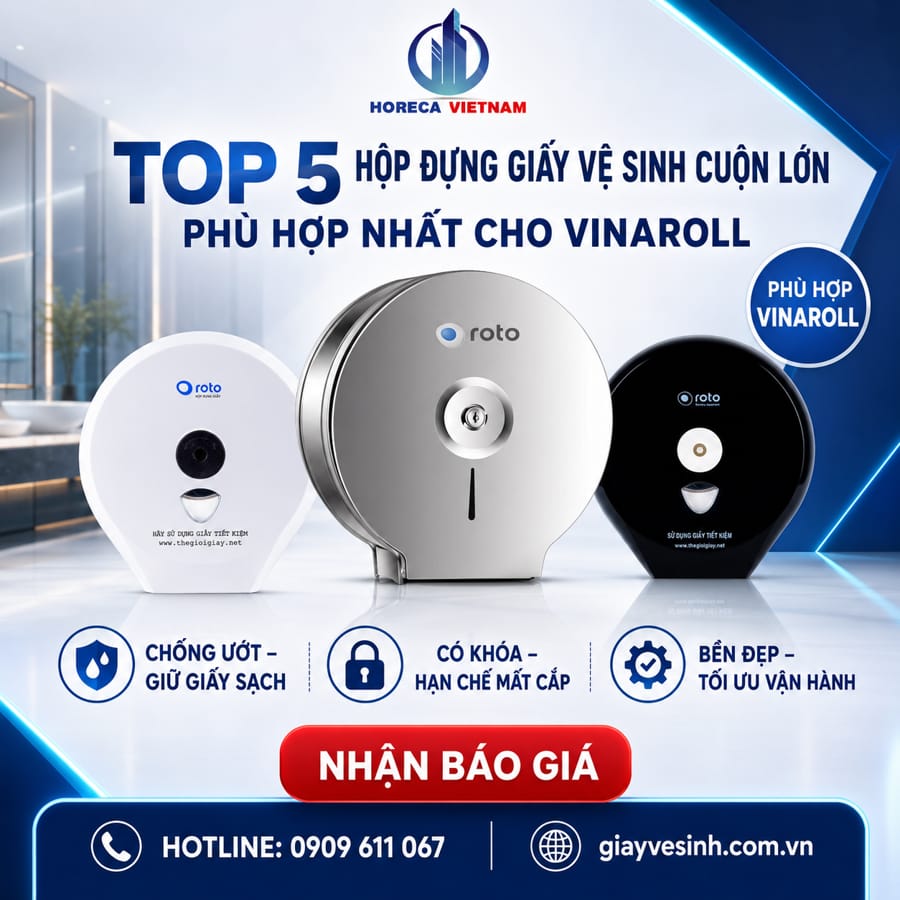 Top hộp đựng giấy vệ sinh Vinaroll đẳng cấp, bền bỉ, giúp bạn nâng tầm không gian và tối ưu hóa chi phí vận hành một cách kinh ngạc.