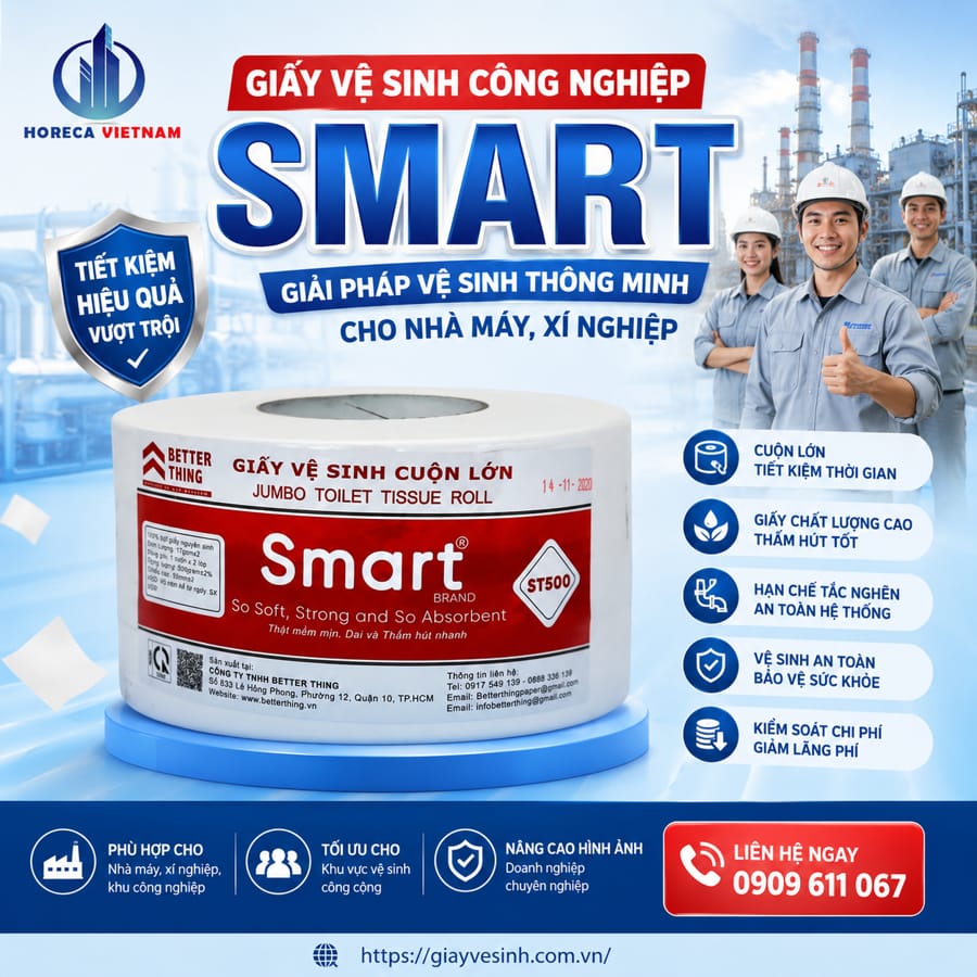 Cung cấp giấy vệ sinh công nghiệp smart cho các nhà máy xí nghiệp tốt nhất