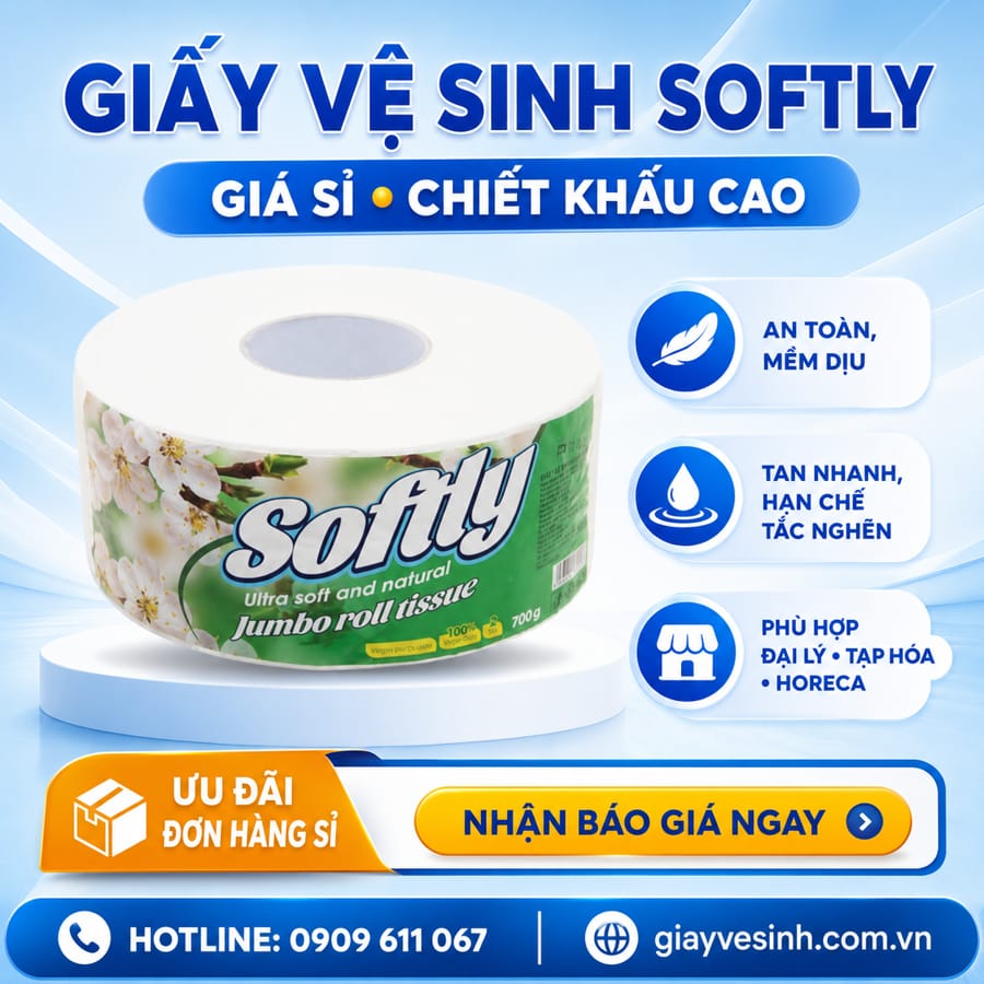 Bảng giá sỉ giấy vệ sinh softly giá sỉ minh bạch nhất, các chính sách chiết khấu sâu
