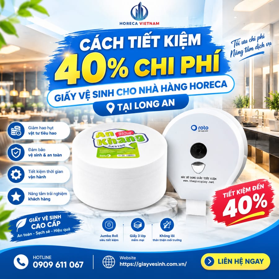 Cách tiết kiệm giấy vệ sinh cho nhà hàng Horeca tại Long An