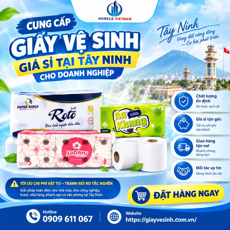 Cung cấp giấy vệ sinh Tây Ninh giá sỉ cho doanh nghiệp