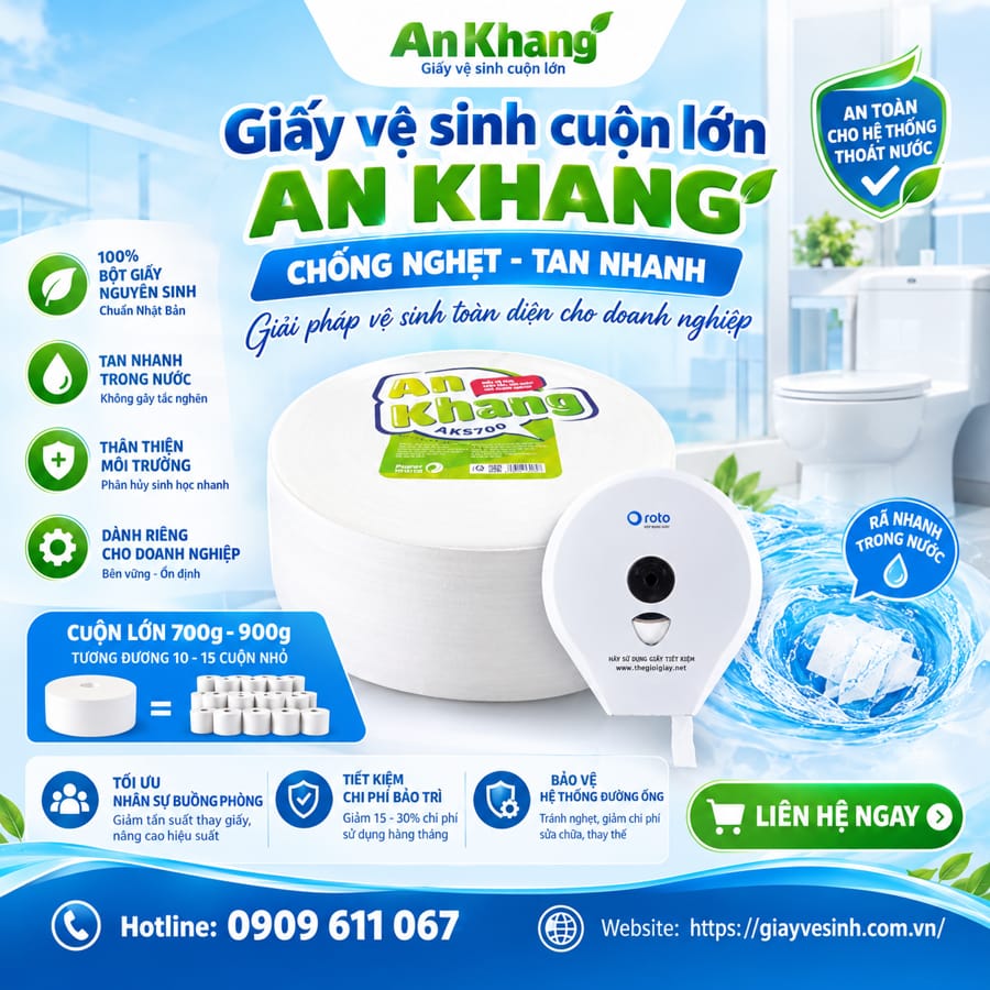 Đầu tư giấy vệ sinh hòa tan không nghẹt bồn cầu cho doanh nghiệp