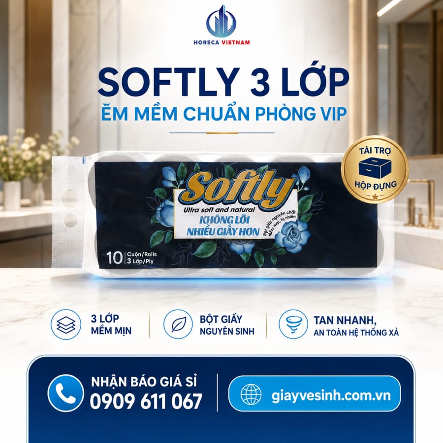 Địa chỉ mua giấy vệ sinh softly 3 lớp chính hãng giá tốt tại Horeca Việt Nam