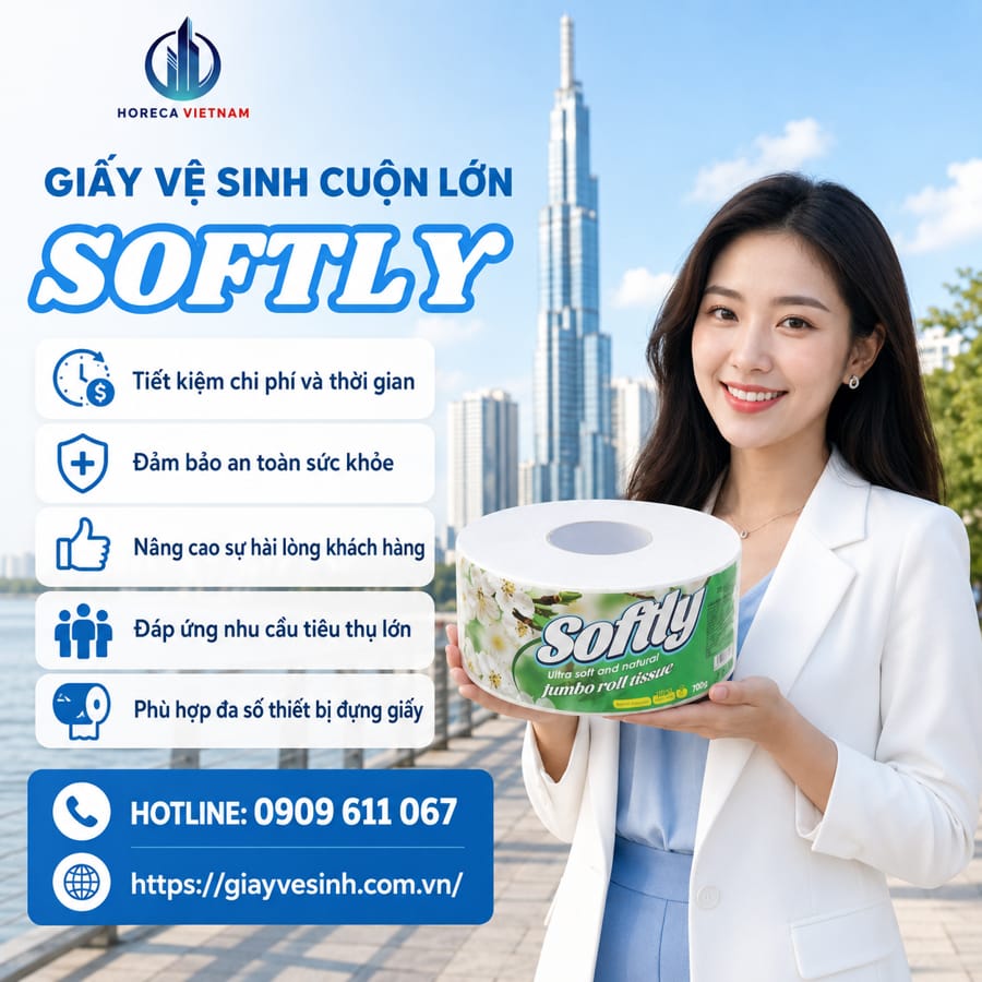 Horeca Việt Nam đại lý giấy vệ sinh softly TPHCM cao cấp giá tốt giao nhanh