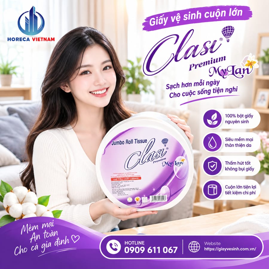 Horeca Việt Nam địa chỉ phân phối giấy vệ sinh mỹ lan cuộn lớn uy tín giá tốt