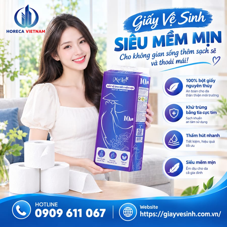 Horeca Việt Nam tự hào là một trong những mạng lưới cung cấp giấy vệ sinh hàng đầu, mang đến cho bạn không chỉ những bịch giấy Mỹ Lan nguyên bản mà còn là cả một hệ sinh thái các dòng sản phẩm cao cấp phục vụ đa dạng nhu cầu.
