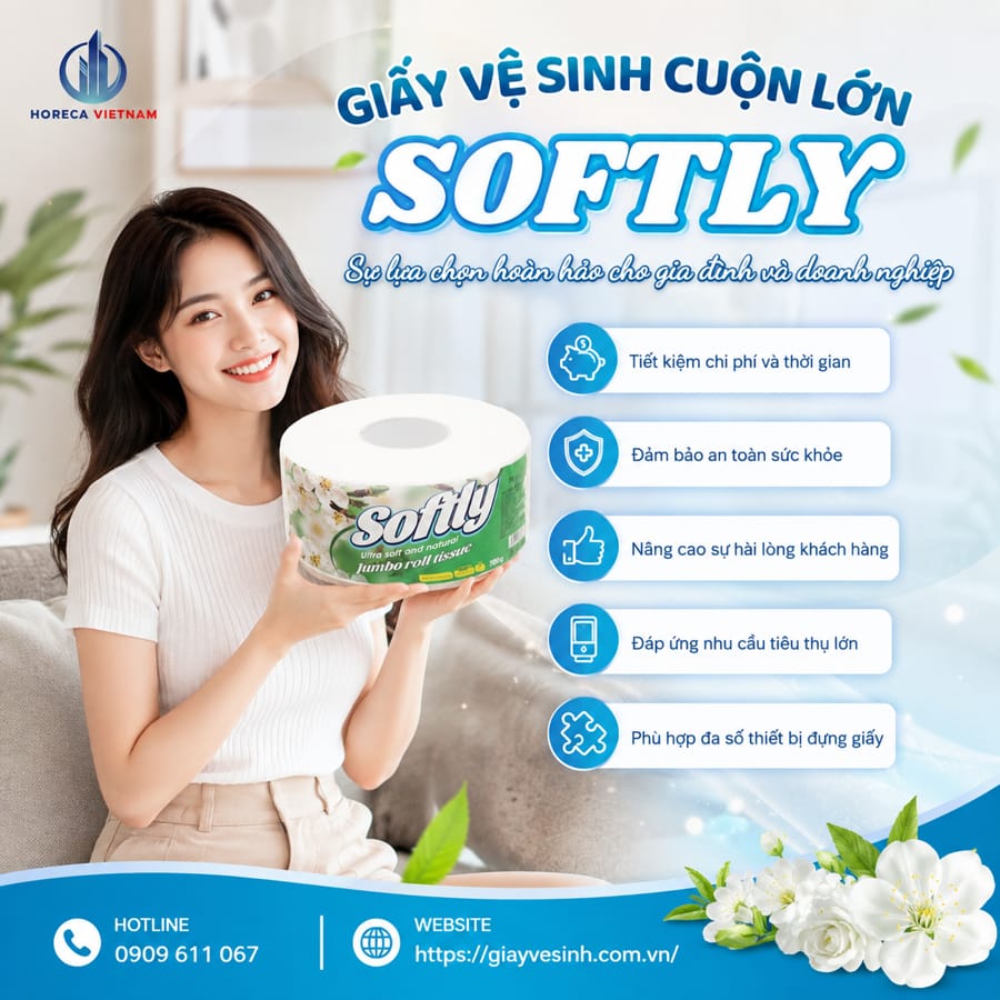 Mua giấy vệ sinh cuộn lớn sofyly chính hãng giá sỉ tốt nhất cho doanh nghiệp tại Horeca VIệt Nam