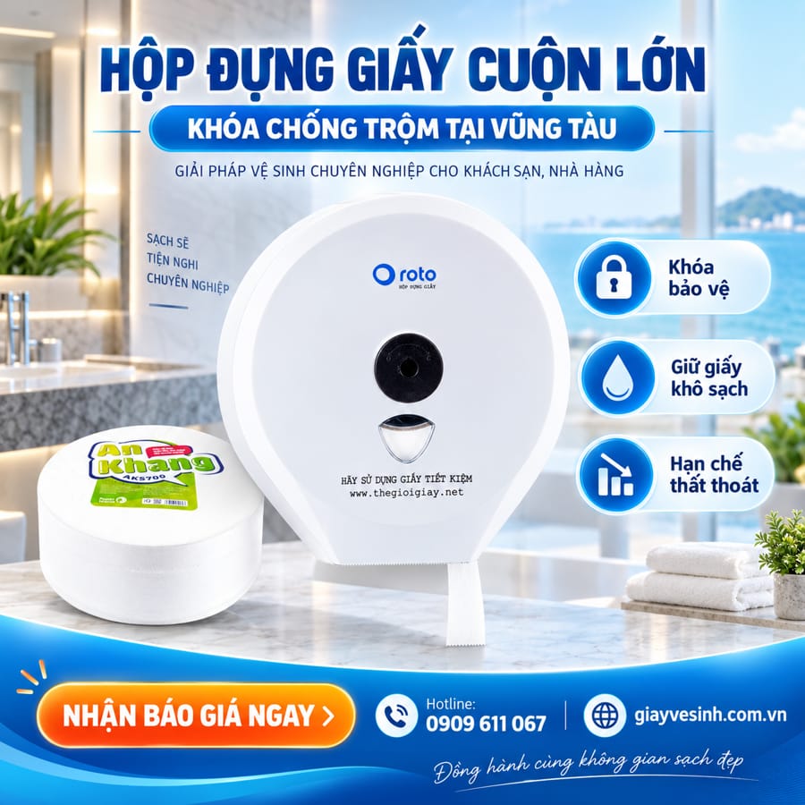 Mua hộp đựng giấy vệ sinh cuộn lớn vũng tàu có khóa chống trộm