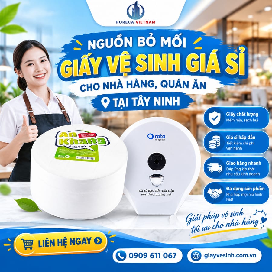 Horeca Việt Nam nguồn cung cấp giấy vệ sinh giá sỉ nhà hàng tây ninh uy tín, chất lượng và giải mã bí quyết tối ưu hóa chi phí vận hành.