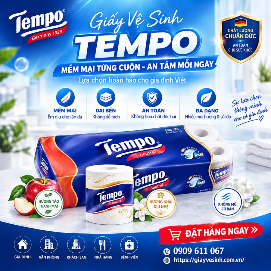 Phân loại các loại giấy vệ sinh tempo có mặt trên thị trường